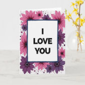 Eenvoudige I Love You Bloemkaart Kaart (Gele Bloem)