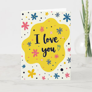 Eenvoudige I Love You Bloemkaart Kaart