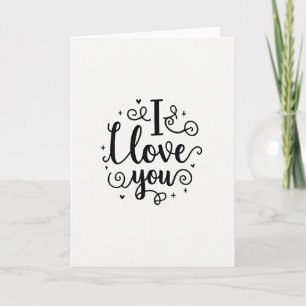 Eenvoudige I Love You Calligraphy Kaart