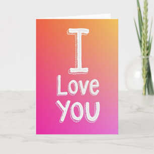 Eenvoudige I Love You Diagonaal Gestreepte Kaart