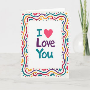 Eenvoudige I Love You Doodle Kaart