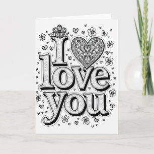 Eenvoudige I Love You Hartkaart Voor Haar Kaart