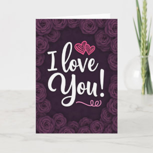 Eenvoudige I Love You Rozenkaart Kaart
