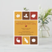 Eenvoudige Iconen Thanksgiving Dinner Invitation Kaart (Staand voorkant)