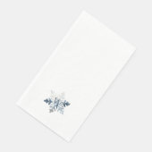 Eenvoudige Icy Blue Monogram Waterverf Sneeuwvlok Servet (Hoek)
