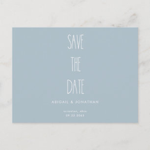 Eenvoudige Icy Blue Winter Bruiloft Save the Date Uitnodiging Briefkaart