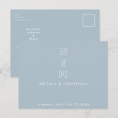 Eenvoudige Icy Blue Winter Wedding Save the Date Briefkaart (Voorkant / Achterkant)