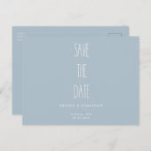 Eenvoudige Icy Blue Winter Wedding Save the Date Uitnodiging Briefkaart (Voorkant / Achterkant)