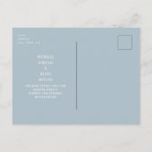 Eenvoudige Icy Blue Winter Wedding Save the Date Uitnodiging Briefkaart (Achterkant)
