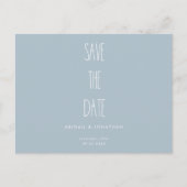 Eenvoudige Icy Blue Winter Wedding Save the Date Uitnodiging Briefkaart (Voorkant)