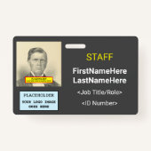 Eenvoudige ID-badge voor personeelslid Badge (Achterkant)