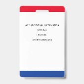 Eenvoudige identiteitskaart voor noodgevallen met  badge (Back)