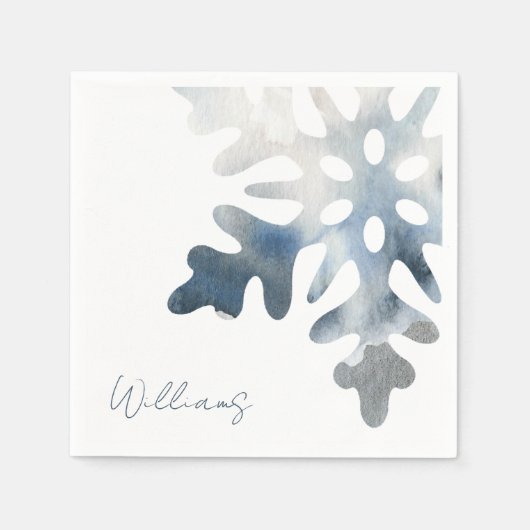 Eenvoudige ijsblauwe grote sneeuwvlok aangepaste c servet (Voorkant)