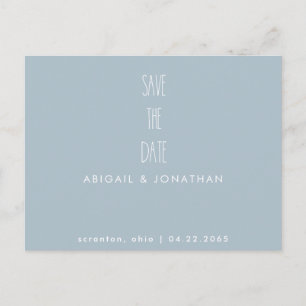 Eenvoudige Ijsblauwe Winter Bruiloft Save the Date Briefkaart
