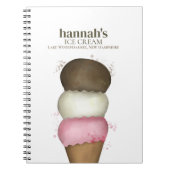 Eenvoudige Ijszaak Aangepast Bedrijf Notitieboek (Voorkant)