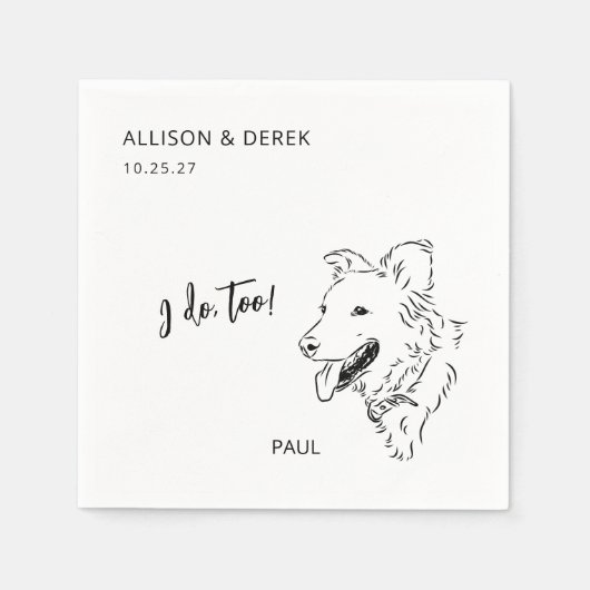 Eenvoudige 'Ik doe het ook' hondenras illustraties Servet (Voorkant)
