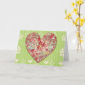 Eenvoudige ik hou van je hart-liefdeskaart kaart (Gele Bloem)