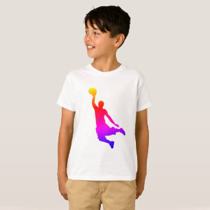 Eenvoudige illustratie Basketball Player Rainbow T-shirt