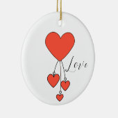 Eenvoudige illustratie met de sjaalhartenliefde keramisch ornament (Rechts)