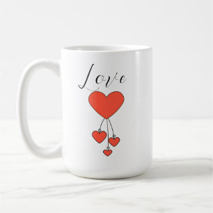 Eenvoudige illustratie met de sjaalhartenliefde koffiemok