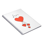 Eenvoudige illustratie met de sjaalhartenliefde notitieboek (Rechterzijde)