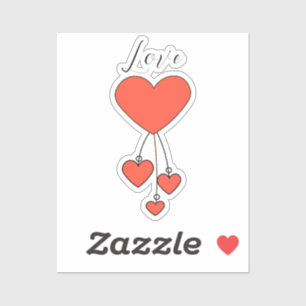 Eenvoudige illustratie met de sjaalhartenliefde sticker