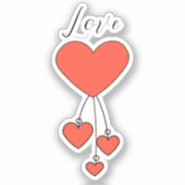 Eenvoudige illustratie met de sjaalhartenliefde sticker (Voorkant)