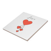 Eenvoudige illustratie met de sjaalhartenliefde tegeltje (Zijkant)