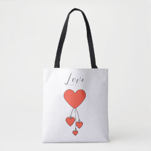 Eenvoudige illustratie met de sjaalhartenliefde tote bag