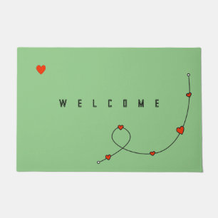 Eenvoudige illustratie met hart in minimalistisch deurmat
