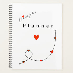 Eenvoudige illustratie met hart in minimalistisch planner