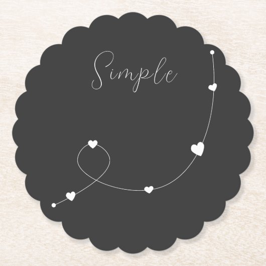 Eenvoudige illustratie met hart in minimalistische kartonnen onderzetters (Voorkant)