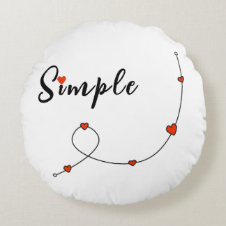 Eenvoudige illustratie met hart in minimalistische rond kussen