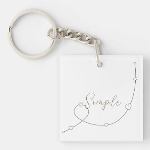 Eenvoudige illustratie met hart in minimalistische sleutelhanger