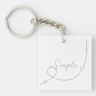 Eenvoudige illustratie met hart in minimalistische sleutelhanger