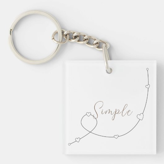 Eenvoudige illustratie met hart in minimalistische sleutelhanger (voorkant)