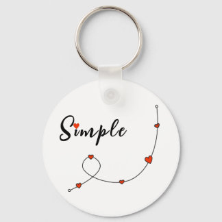 Eenvoudige illustratie met hart in minimalistische sleutelhanger
