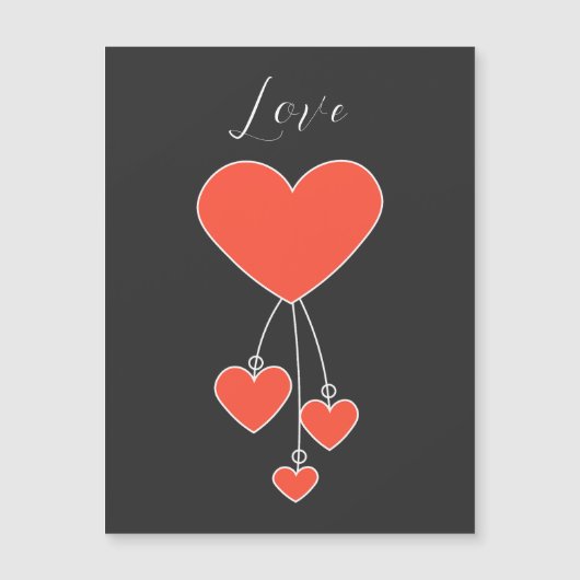 Eenvoudige illustratie met sjalot harten "Liefde" (Voorkant)