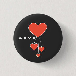 Eenvoudige illustratie met sjalot harten "Liefde" Ronde Button 3,2 Cm