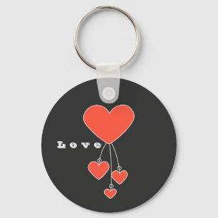 Eenvoudige illustratie met sjalot harten "Liefde" Sleutelhanger