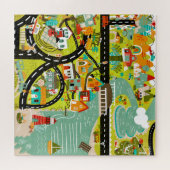 Eenvoudige illustratie van Bright Town Boho Legpuzzel (Horizontaal)