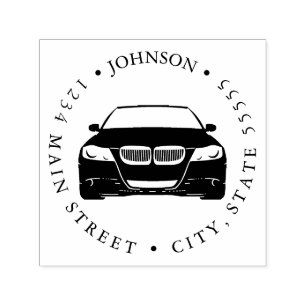 Eenvoudige illustratie van Cartoon auto-retour-lab Zelfinktende Stempel