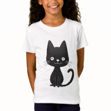 Eenvoudige illustratie van een zwarte kat Cute Kaw