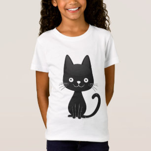 Eenvoudige illustratie van een zwarte kat Cute Kaw T-shirt