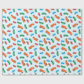 Eenvoudige illustraties van auto's Verpakkingspapi Cadeaupapier (Vlak)