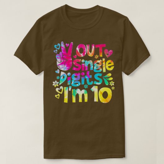 Eenvoudige iM 10-tij kleurstof Birthday Ki T-shirt (Design voorkant)