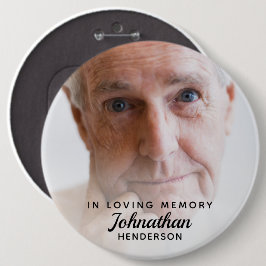 Eenvoudige "In Liefdevolle Herinnering" Foto Herde Ronde Button 6,0 Cm