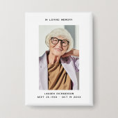 Eenvoudige In Liefdevolle Herinnering Herdenkingsf Button (Voorkant)