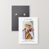 Eenvoudige In Liefdevolle Herinnering Herdenkingsf Button (Voorkant / Achterkant)