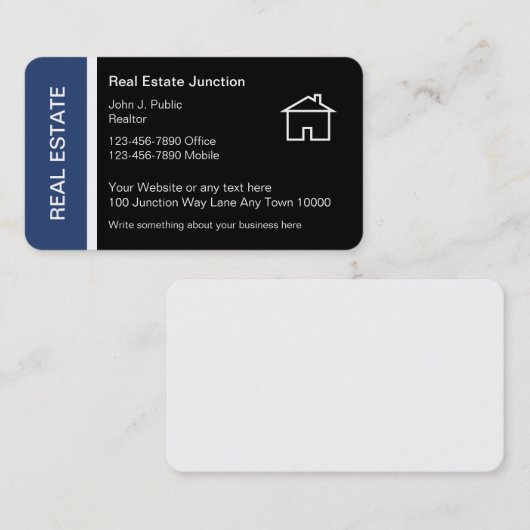 Eenvoudige indeling van onroerend goed visitekaartje (Voorkant / Achterkant)